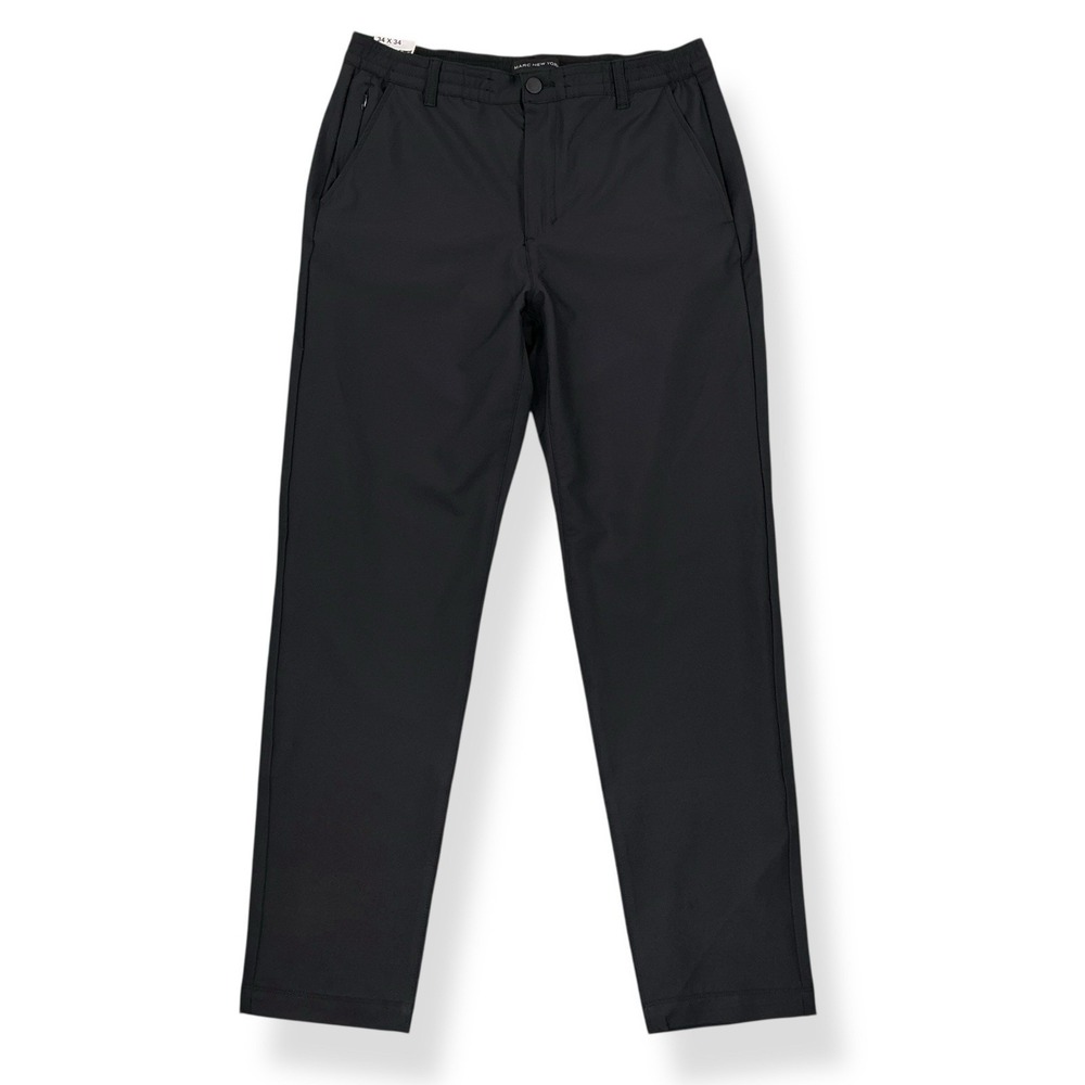 Marc New York Pants Men 34x34 (ACTUAL 34x31.5) Black Commuter Elastic Waist NWT